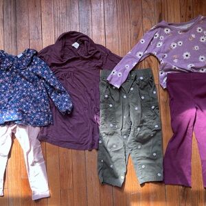 Floral and Solid Kids Clothing Set